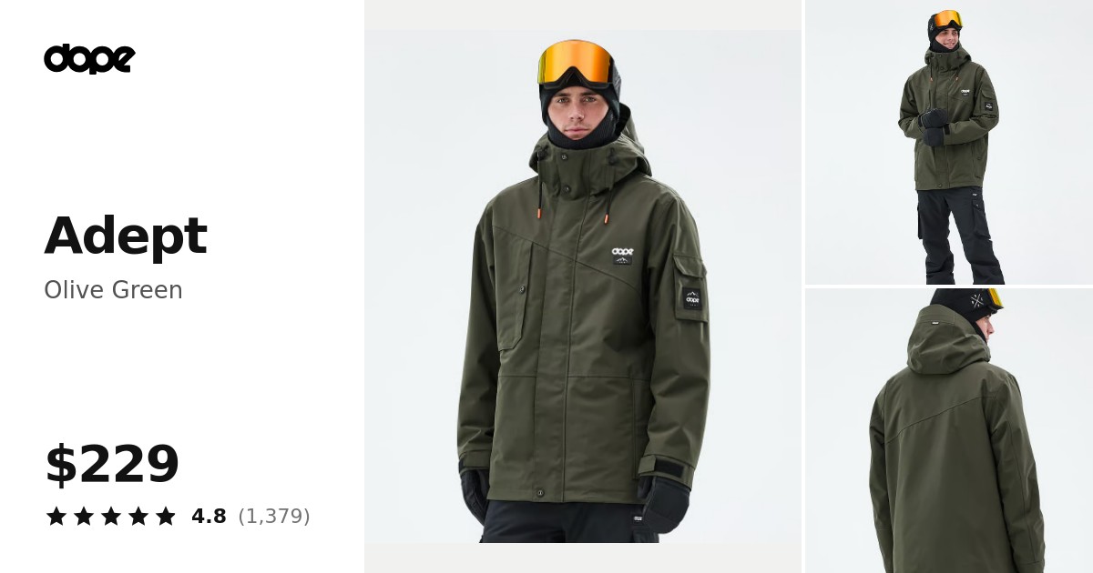Dope Adept Ski Jacket Men Olive Green | Dopesnow.com