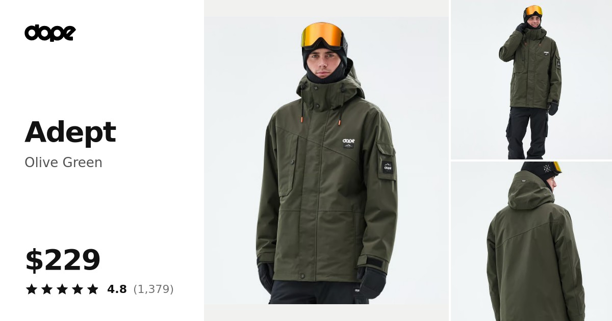 Dope Adept Snowboard Jacket Men Olive Green | Dopesnow.com