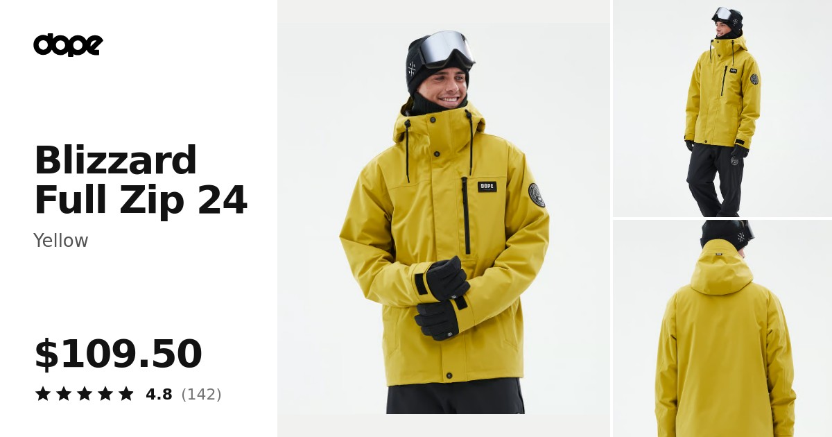 Dope Blizzard Full Zip 24 Ski Jacket Men Yellow | Dopesnow.com
