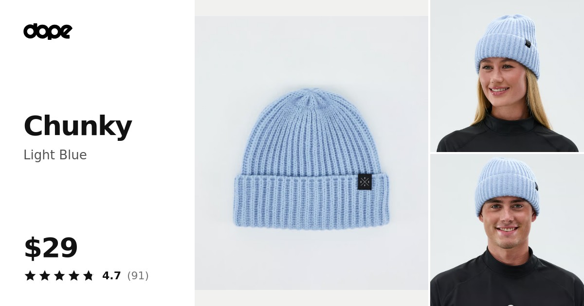 Dope Chunky Beanie Men Light Blue | Dopesnow.com