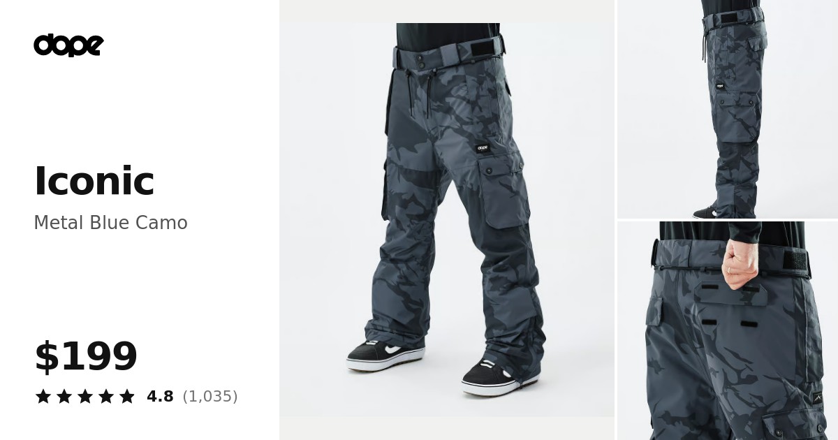 Dope Iconic Snowboard Pants Men Metal Blue Camo | Dopesnow.com