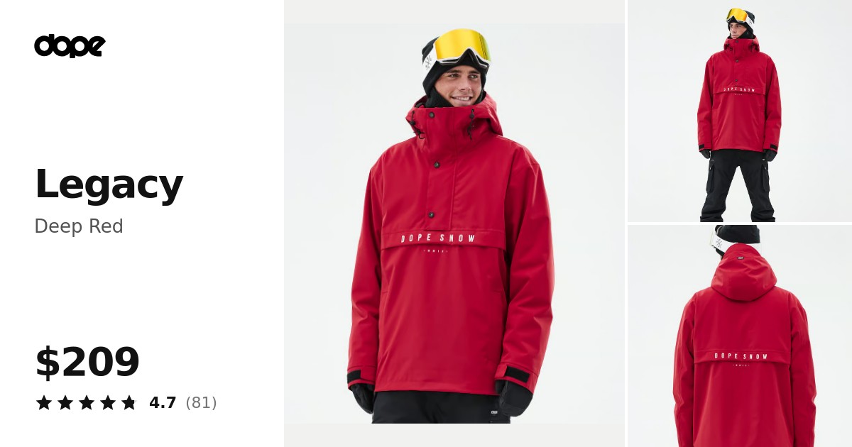 スノーボードウェア L レッド Dope Legacy Snowboard Jacket Men Deep Red | Dopesnow.com
