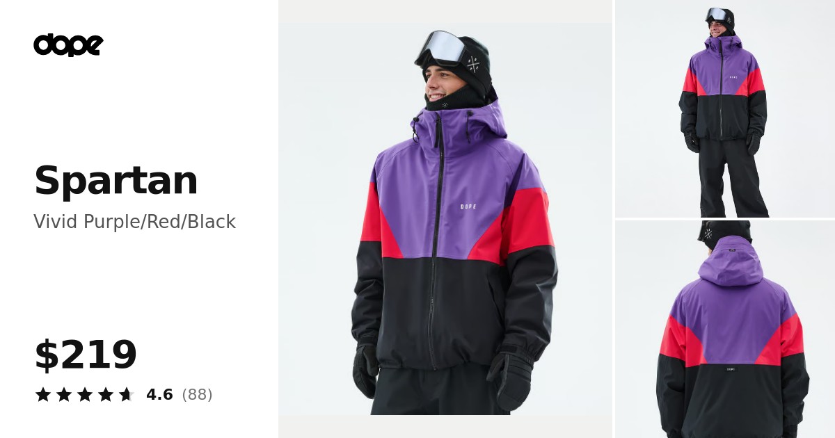 Dope Spartan Snowboard Jacket Men Sport Vivid Purple/Red/Black