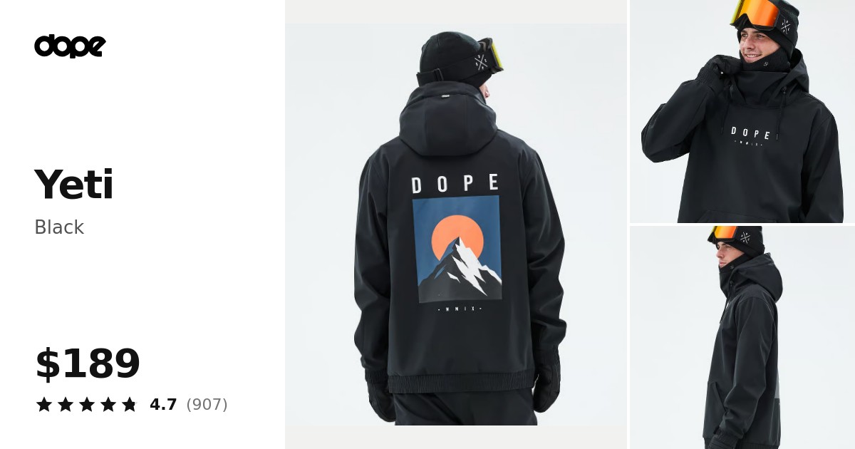 Dope Yeti Snowboard Jacket Men Aphex Black | Dopesnow.com