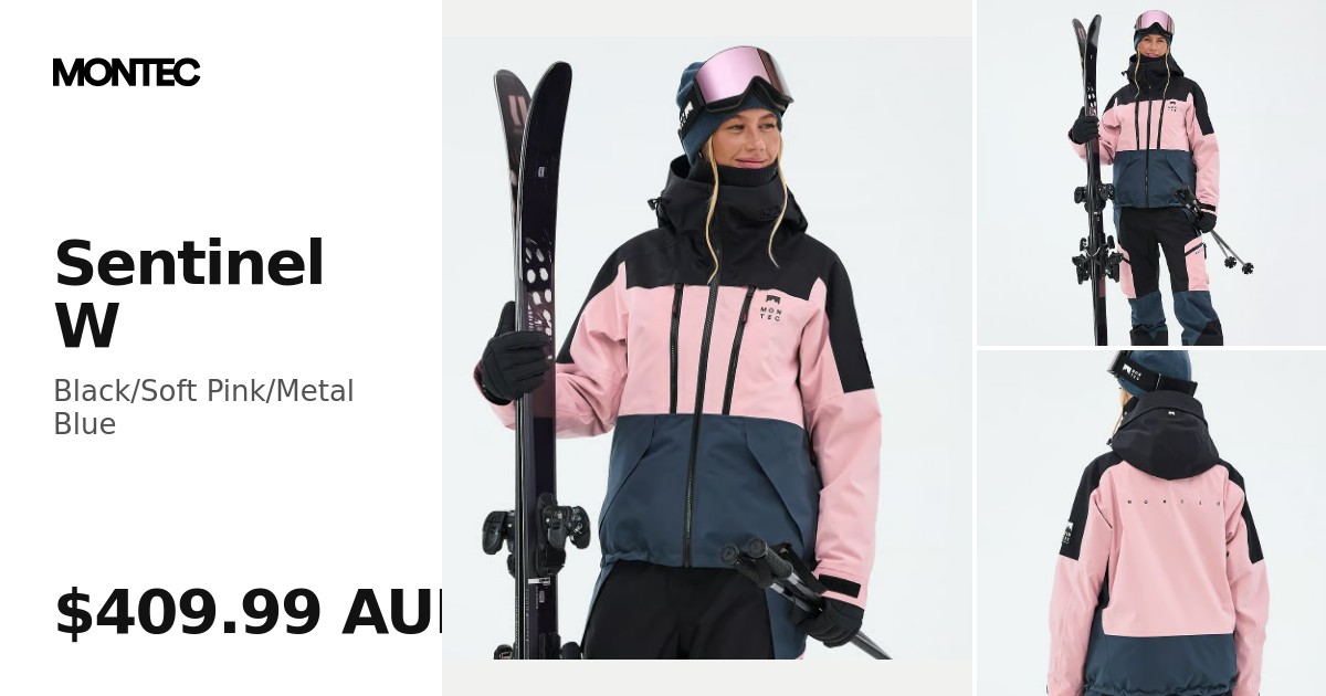 Montec Sentinel W Ski Jacket Women Black/Soft Pink/Metal Blue