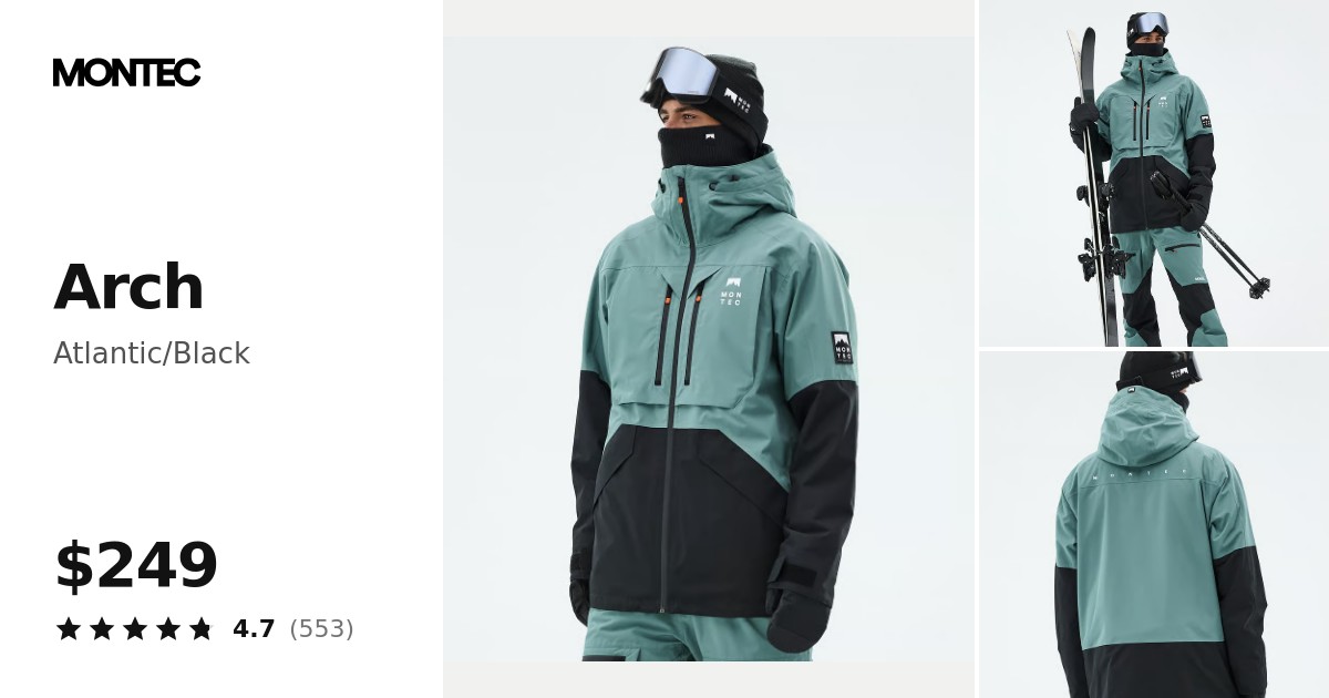 Montec Arch Ski Jacket Men Atlantic/Black | Montecwear.com