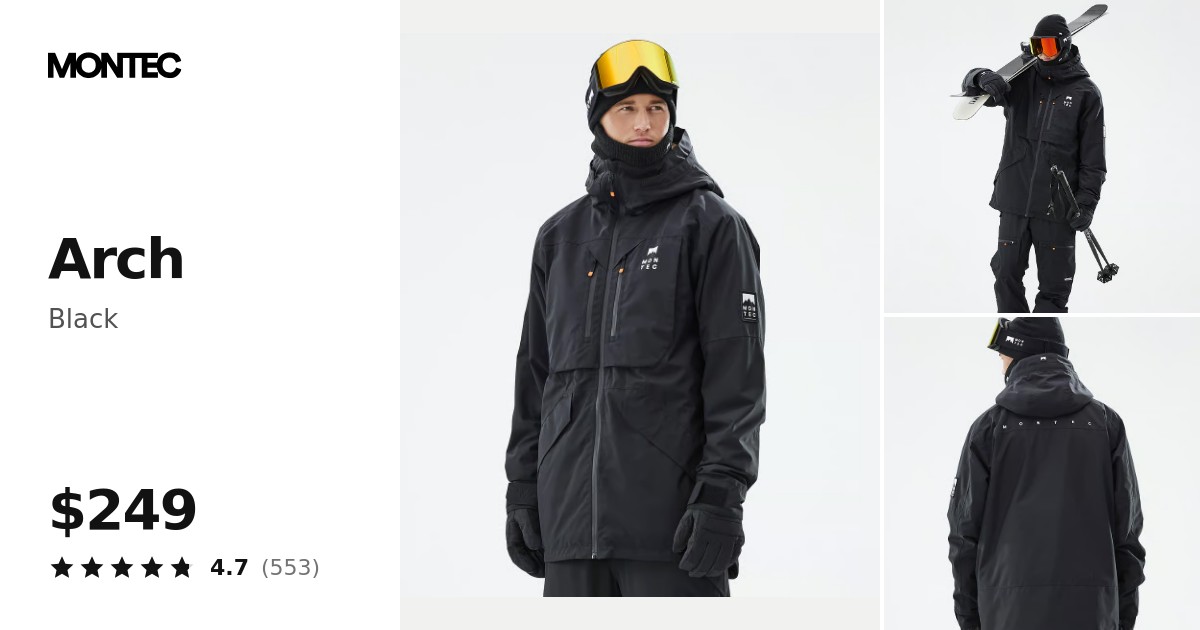 MONTEC モンテック　ウェアー Montec Arch Ski Jacket Men Black | Montecwear.com
