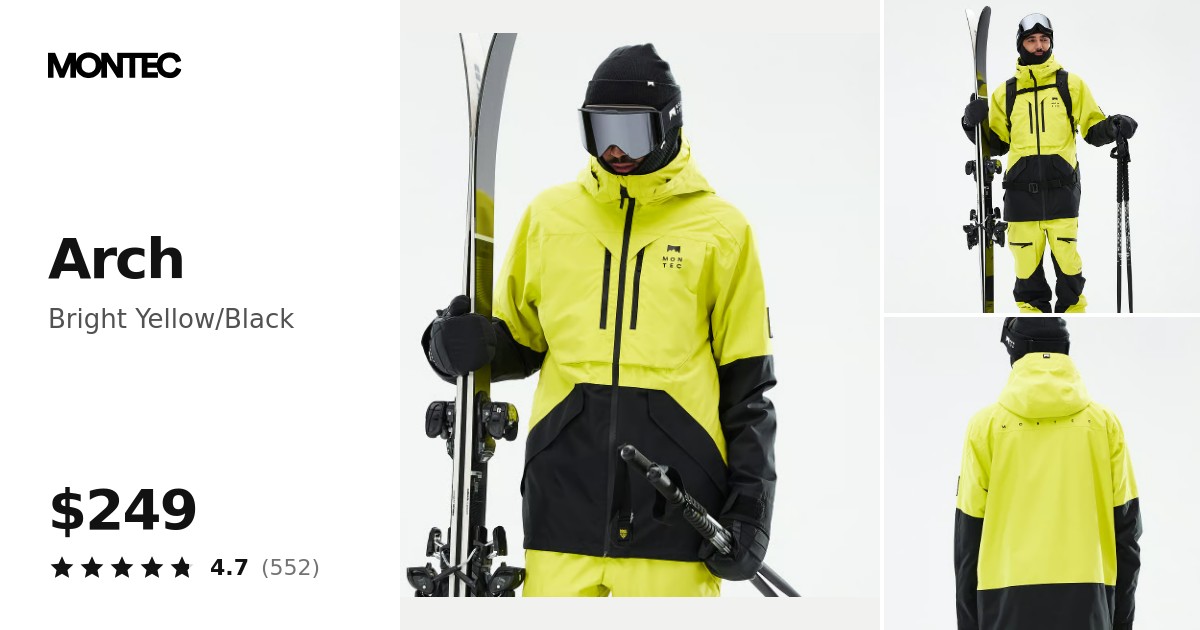 Montec Arch Ski Jacket Men Bright Yellow/Black | Montecwear.com