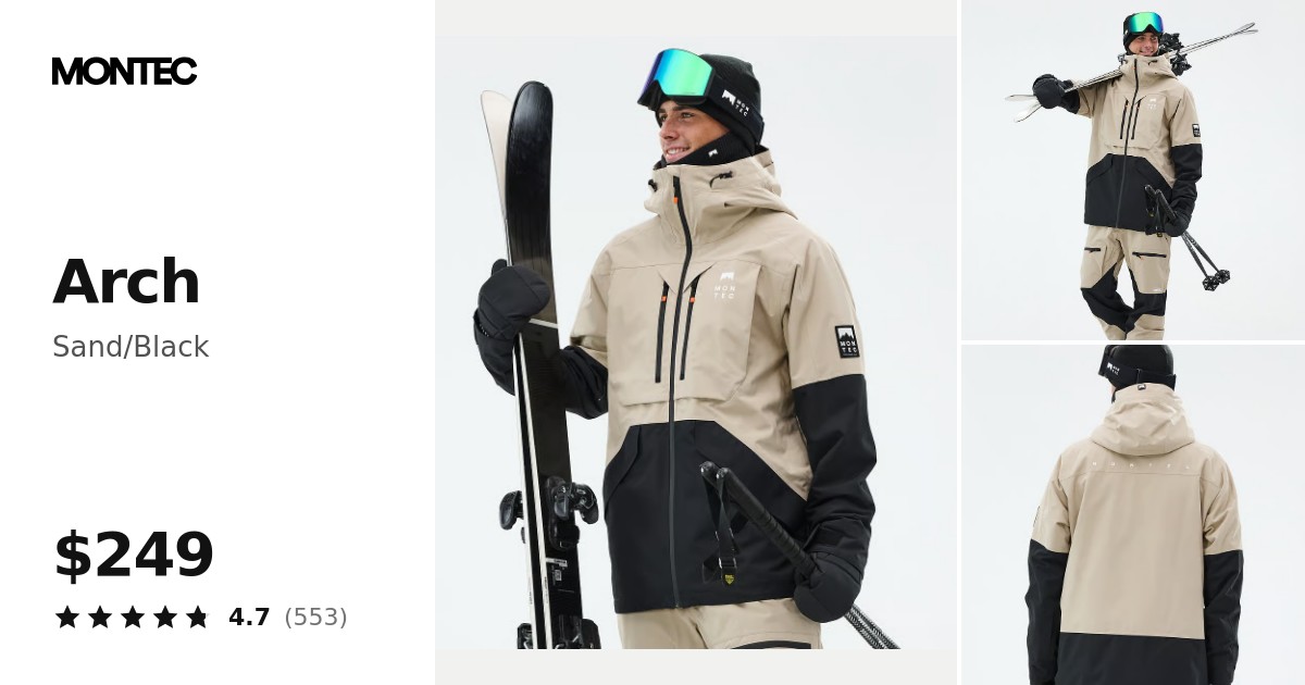 Montec Arch Ski Jacket Men Sand/Black | Montecwear.com