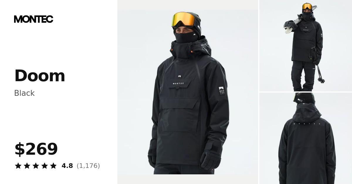 Montec Doom Ski Jacket Men Black | Montecwear.com
