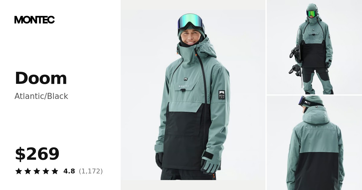 Montec Doom Snowboard Jacket Men Atlantic/Black | Montecwear.com