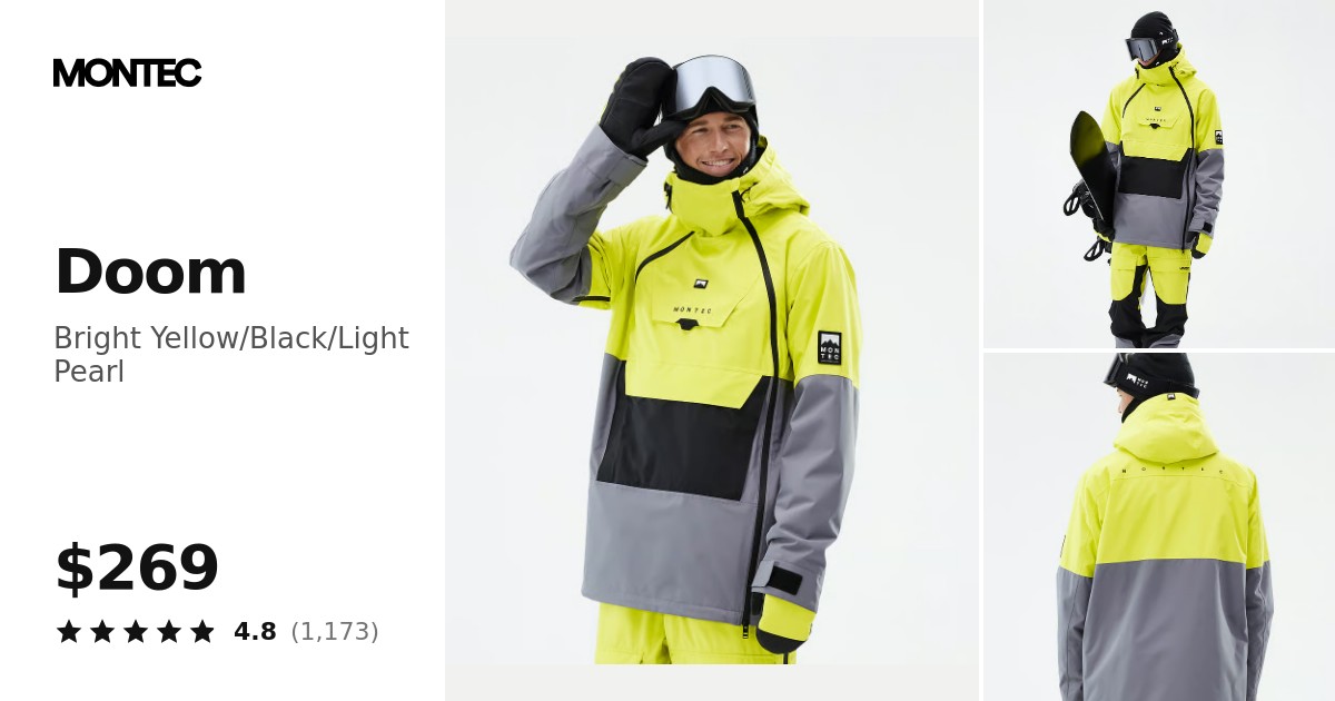 Montec Doom Snowboard Jacket Men Bright Yellow/Black/Light Pearl