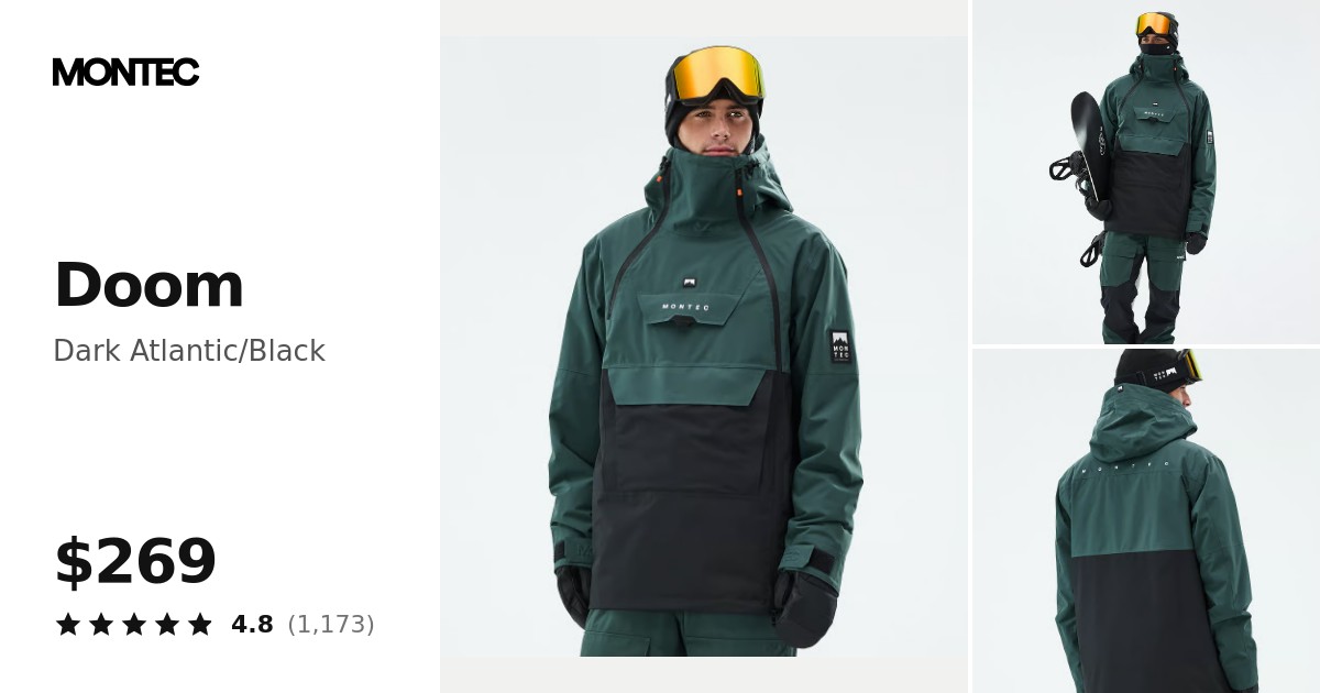 Montec Doom Snowboard Jacket Men Dark Atlantic/Black | Montecwear.com