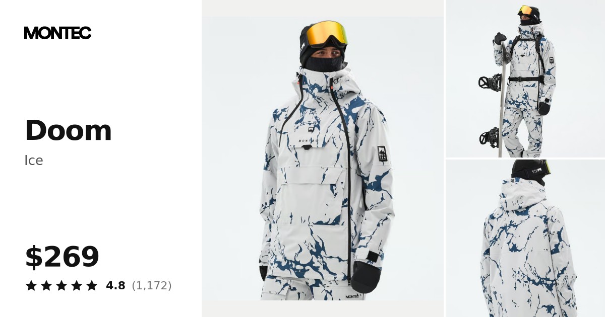 MONTEC ホワイト スノーボードウェア Montec Doom Snowboard Jacket Men Ice | Montecwear.com
