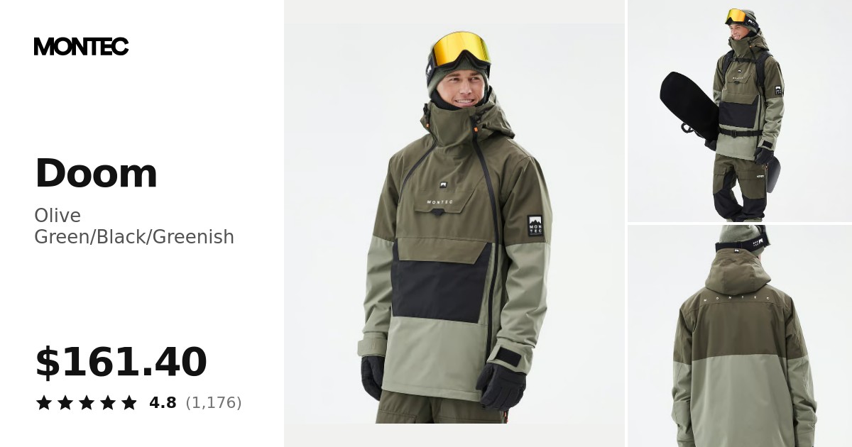Montec Doom Snowboard Jacket Men Olive Green/Black/Greenish