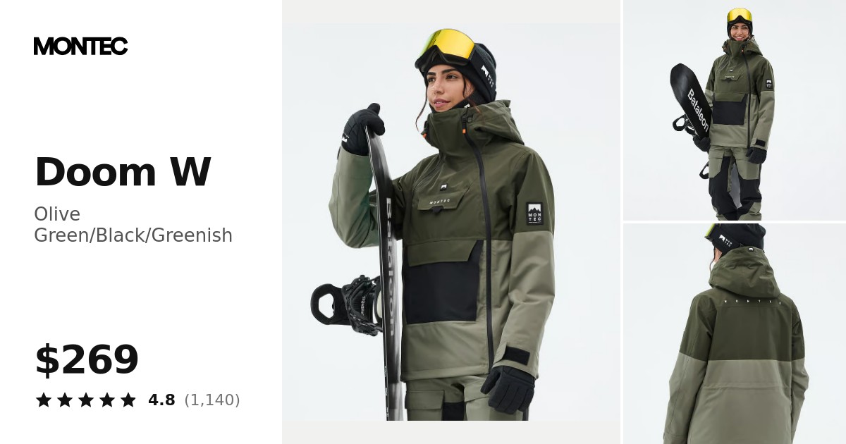 Montec Doom W Snowboard Jacket Women Olive Green/Black/Greenish