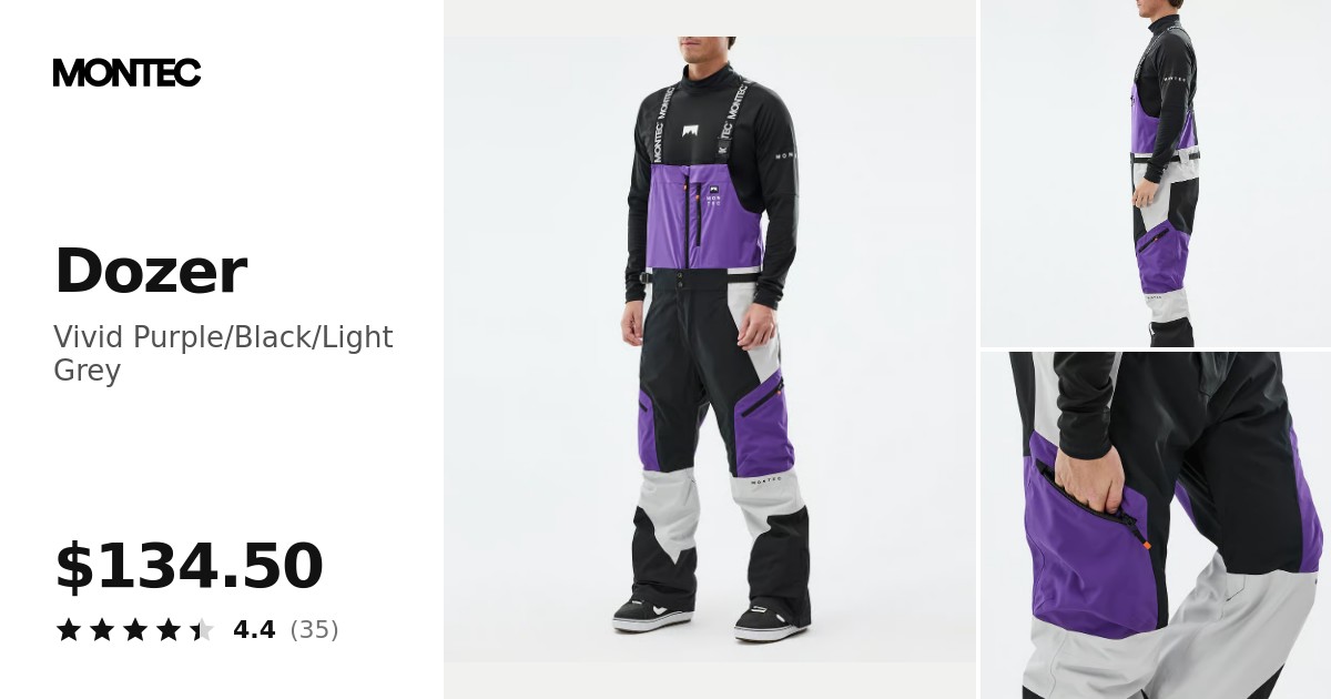 Montec Dozer Snowboard Pants Men Vivid Purple/Black/Light Grey