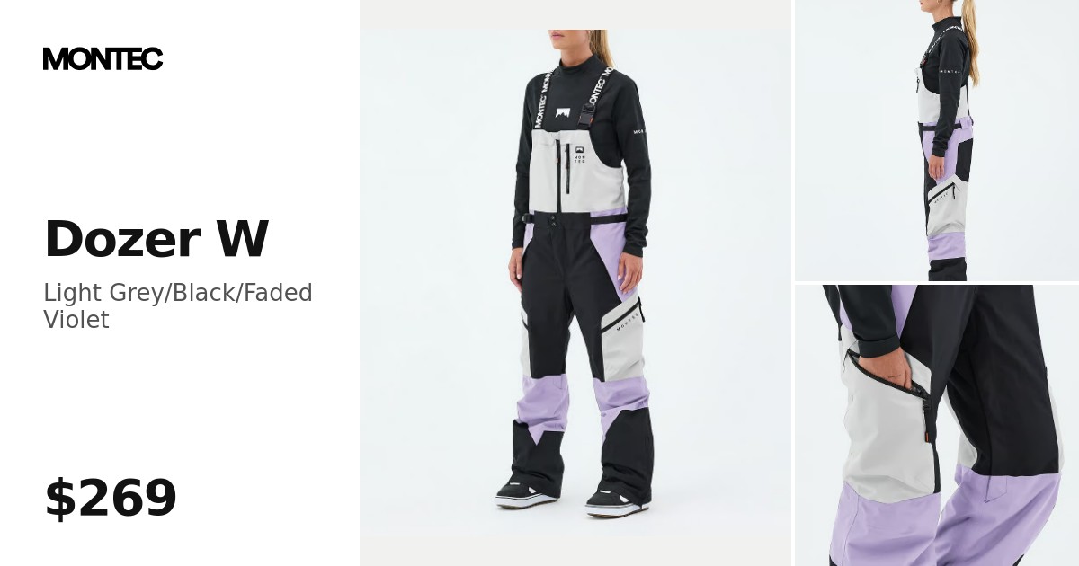 Montec Dozer W Snowboard Pants Women Light Grey/Black/Faded Violet