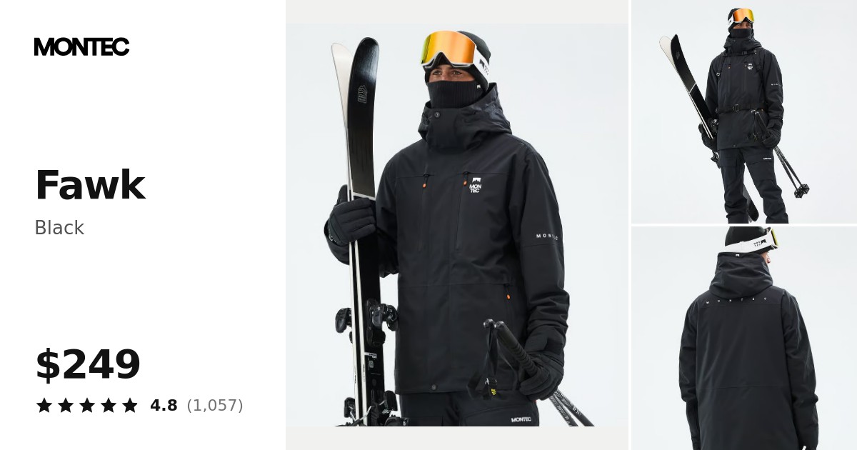 Montec Fawk Ski Jacket Men Black | Montecwear.com
