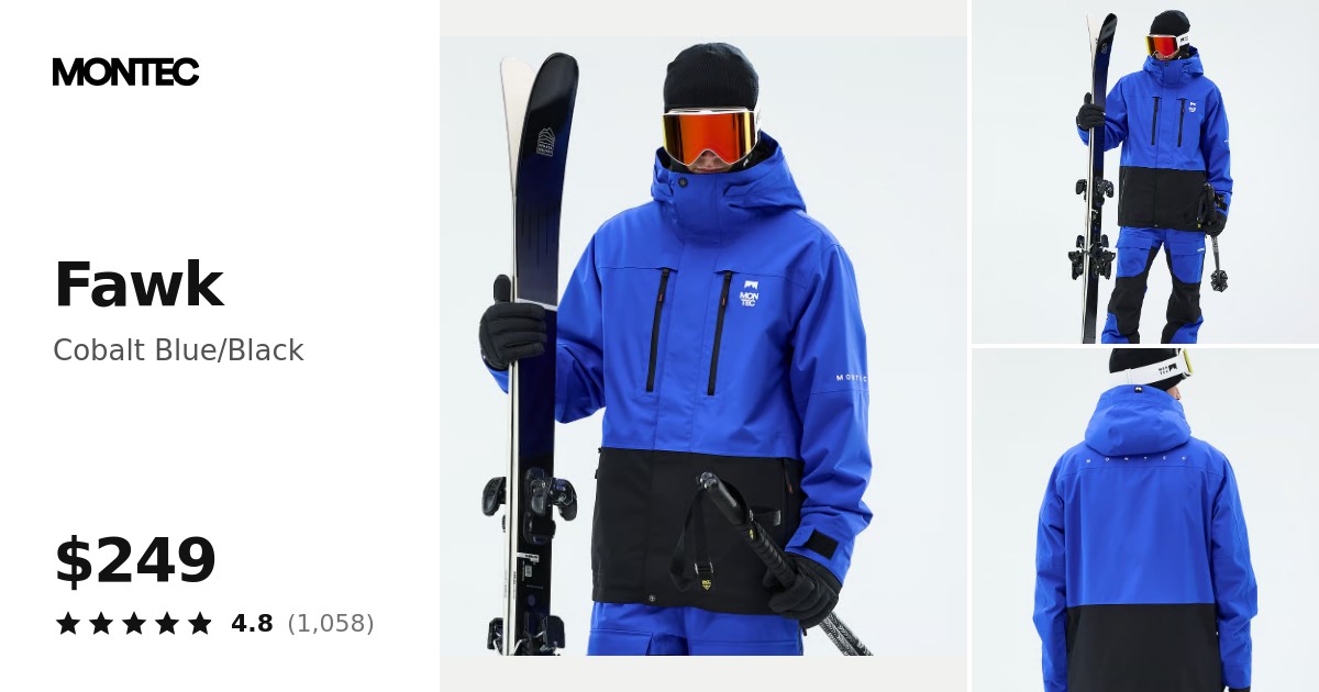 Montec Fawk Ski Jacket Men Cobalt Blue/Black | Montecwear.com
