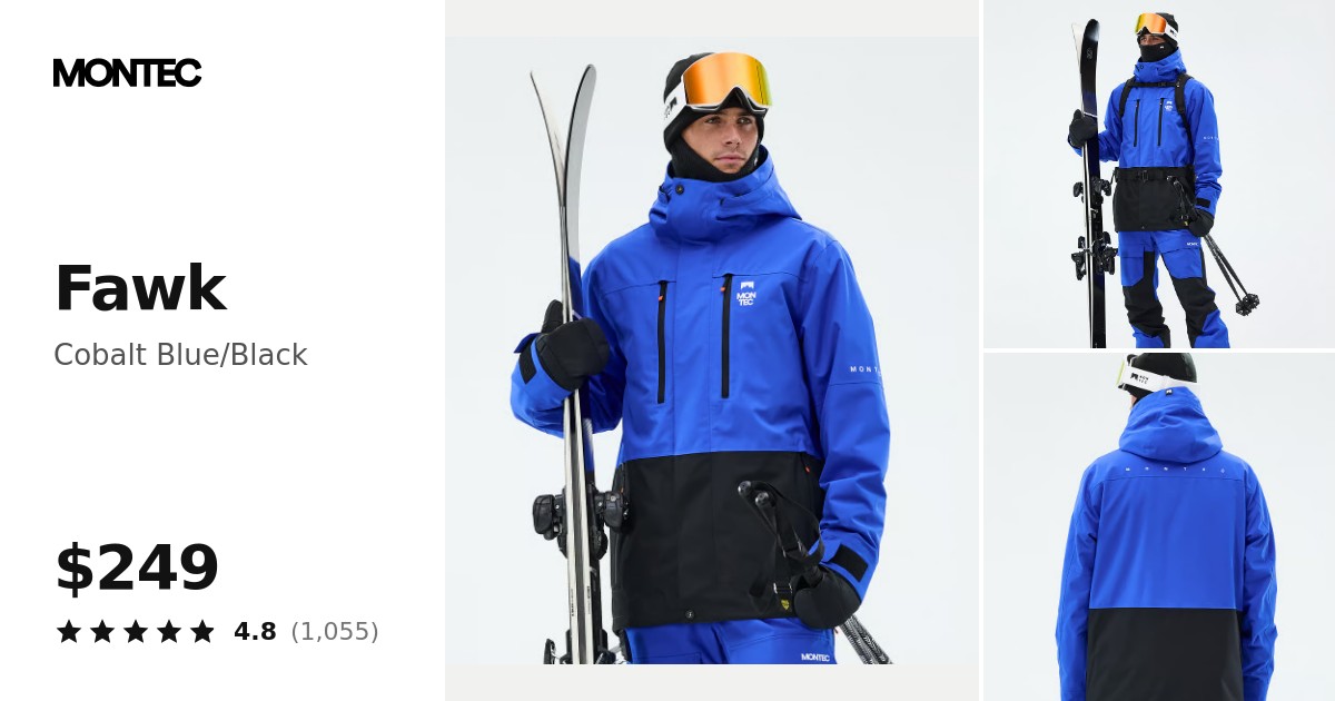 Montec Fawk Ski Jacket Men Cobalt Blue/Black | Montecwear.com