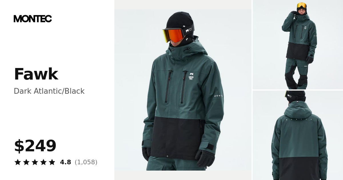 Montec Fawk Ski Jacket Men Dark Atlantic/Black | Montecwear.com