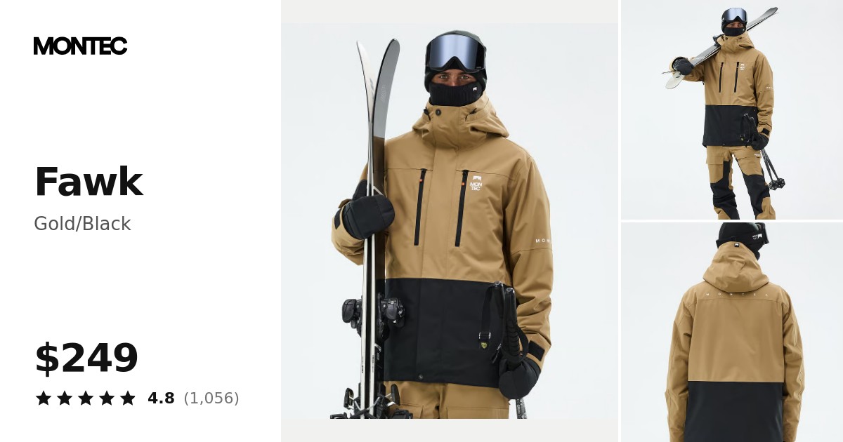 Montec Fawk Ski Jacket Men Gold/Black | Montecwear.com
