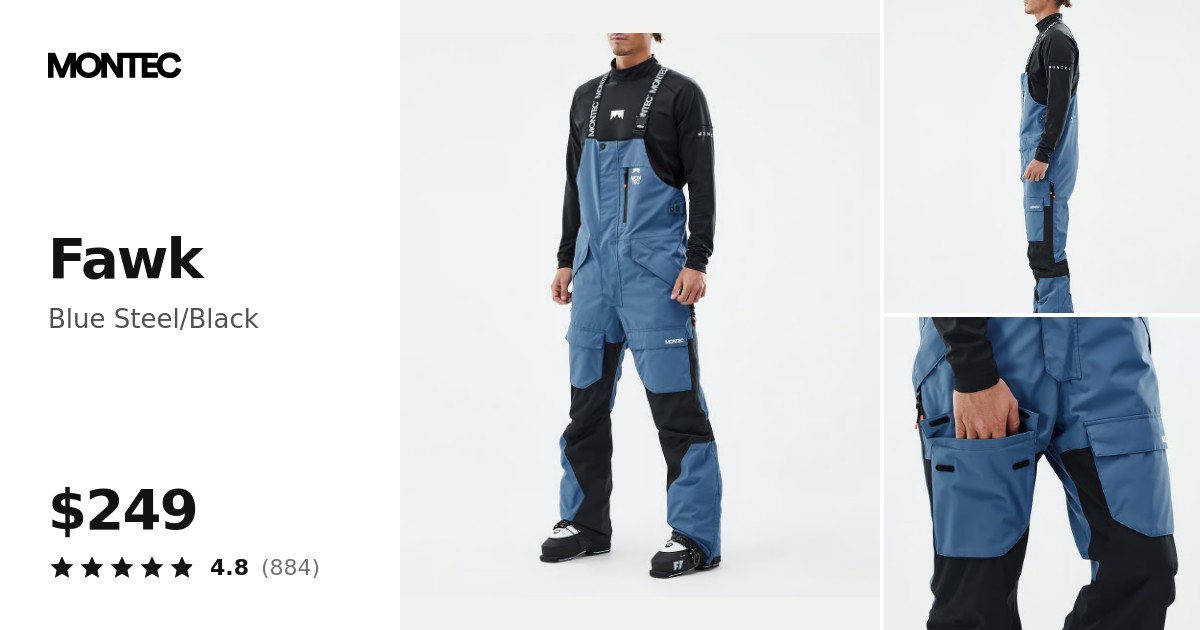 Montec Fawk Ski Pants Men Blue Steel/Black | Montecwear.com