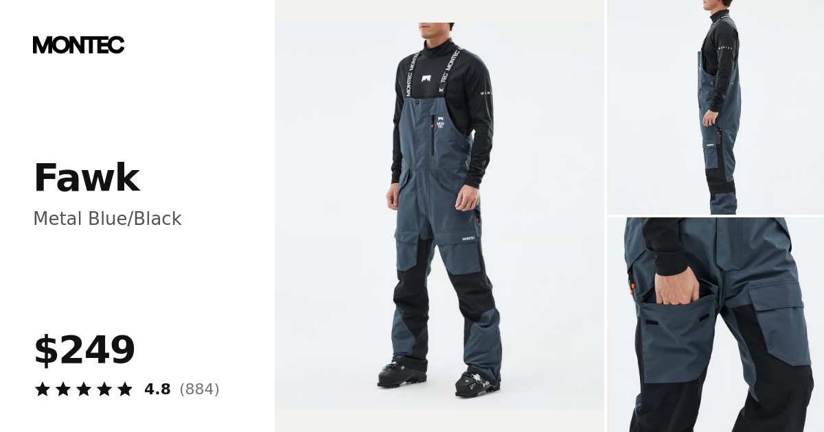 Montec Fawk Ski Pants Men Metal Blue/Black | Montecwear.com