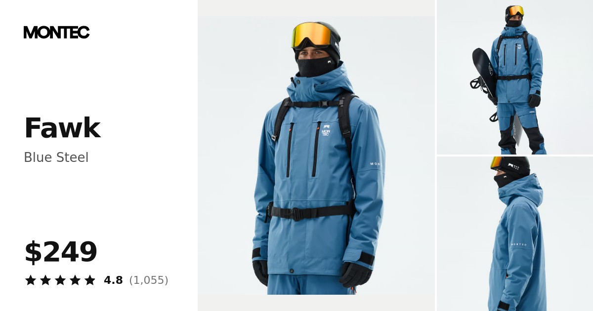 Montec Fawk Snowboard Jacket Men Blue Steel | Montecwear.com