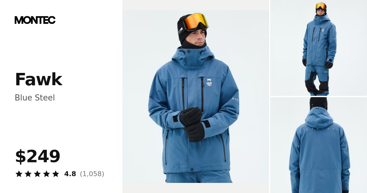 Montec Fawk Snowboard Jacket Men Blue Steel | Montecwear.com