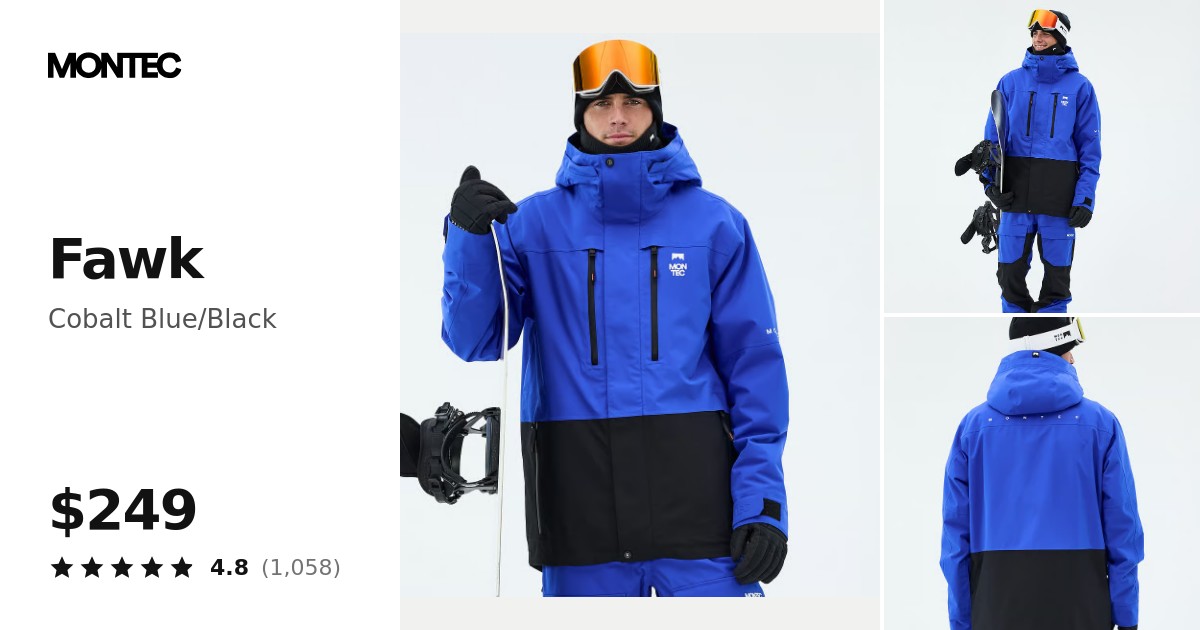 pivot フルスーツ ブラック/ブルー Montec Fawk Snowboard Jacket Men Cobalt Blue/Black | Montecwear.com
