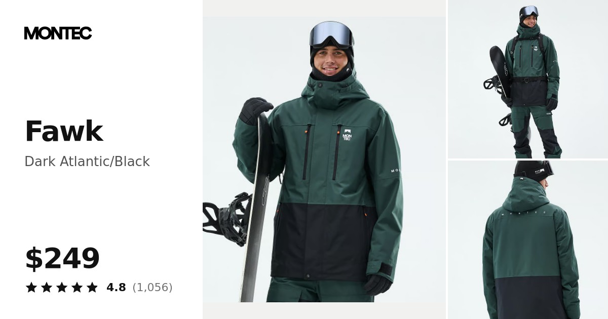 Montec Fawk Snowboard Jacket Men Dark Atlantic/Black | Montecwear.com