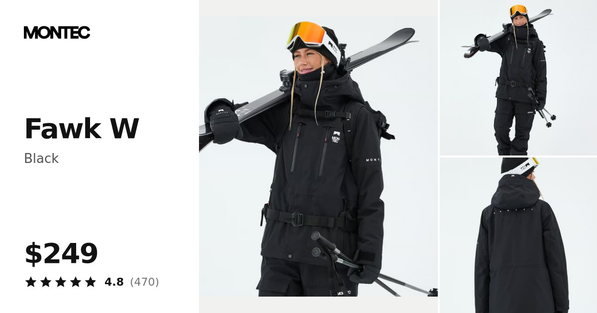 Montec Fawk W Ski Jacket Women Black | Montecwear.com