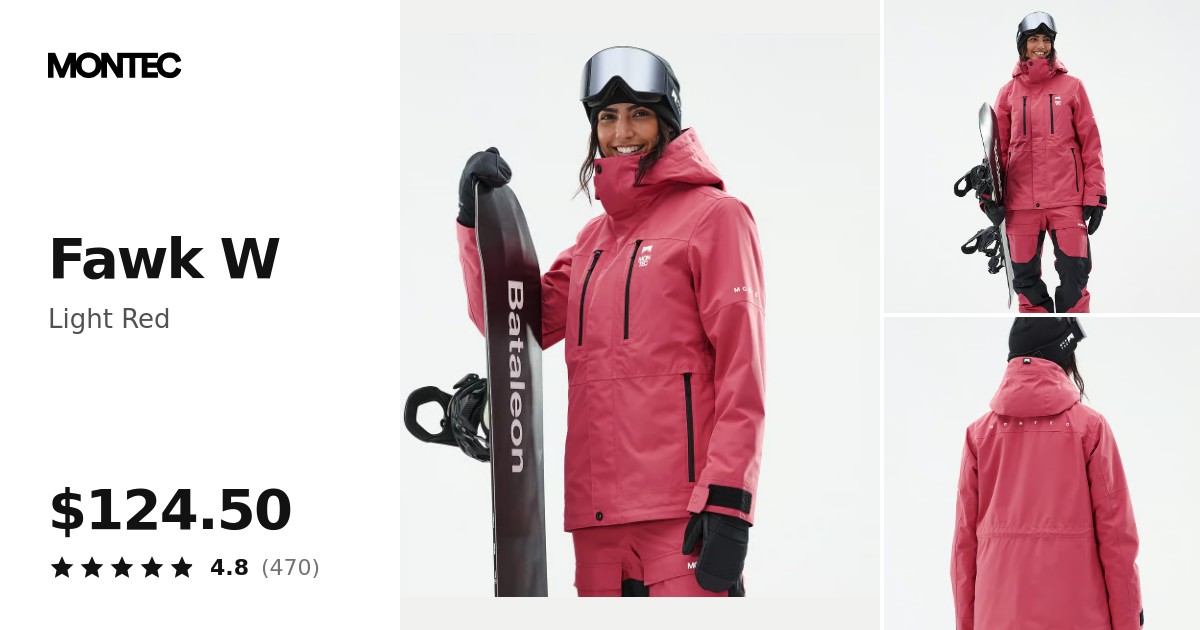 Montec Fawk W Snowboard Jacket Women Light Red | Montecwear.com