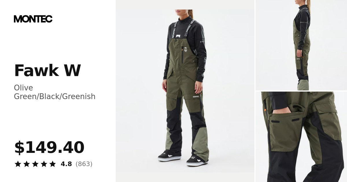 Montec Fawk W Snowboard Pants Women Olive Green/Black/Greenish