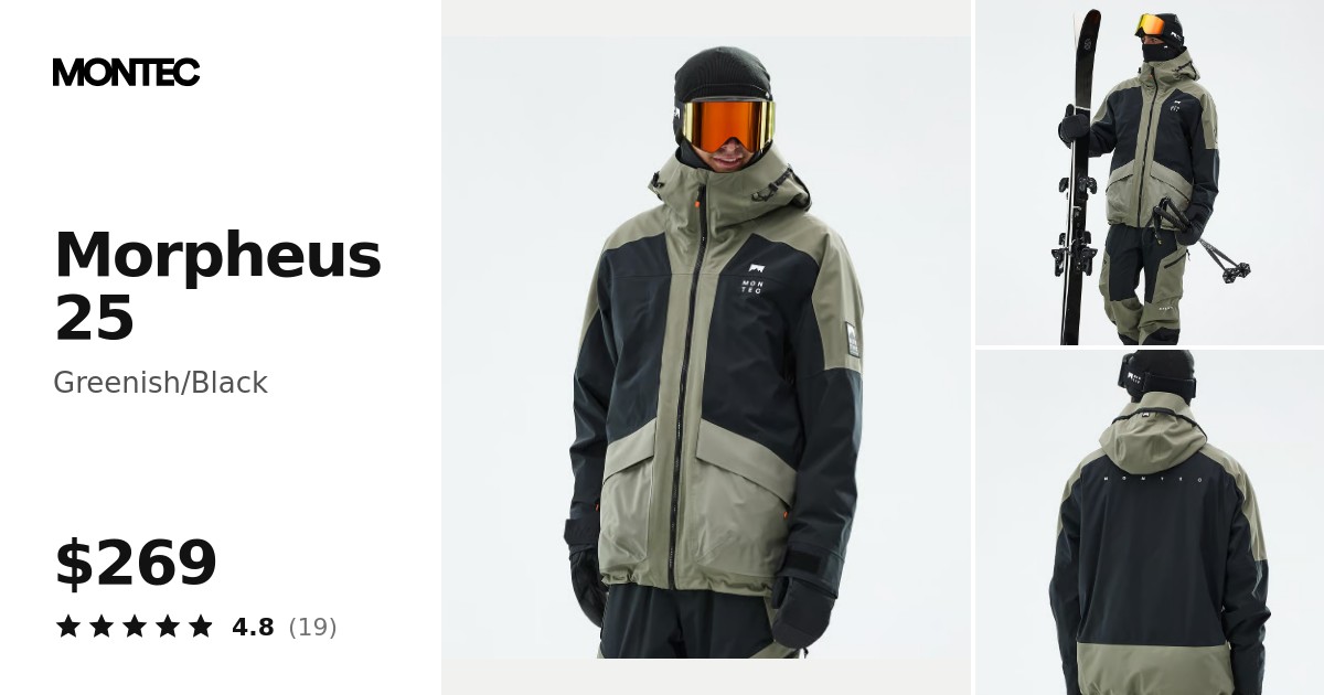 Montec Morpheus 25 Ski Jacket Men Greenish/Black | Montecwear.com
