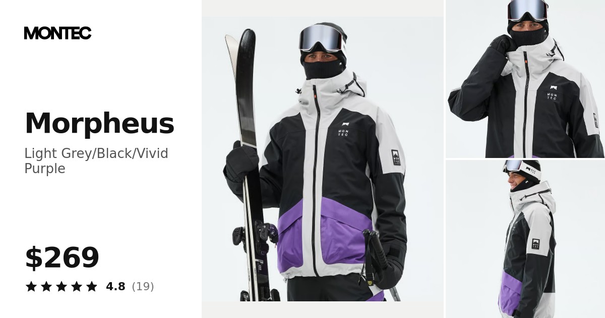 MONTEC ウエア Montec Morpheus Ski Jacket Men Light Grey/Black/Vivid Purple