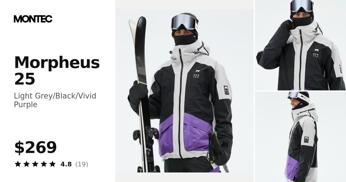 Montec Morpheus 25 Ski Jacket Men Light Grey/Black/Vivid Purple