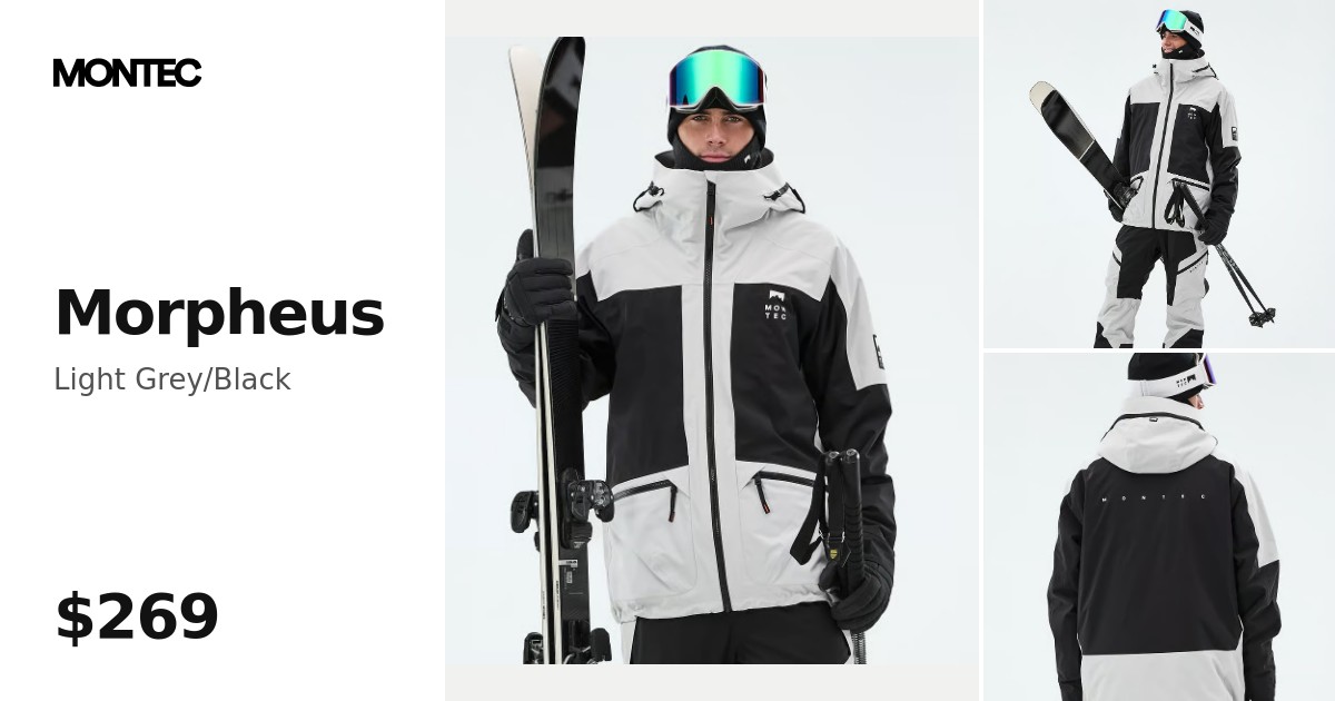 Montec Morpheus Ski Jacket Men Light Grey/Black | Montecwear.com