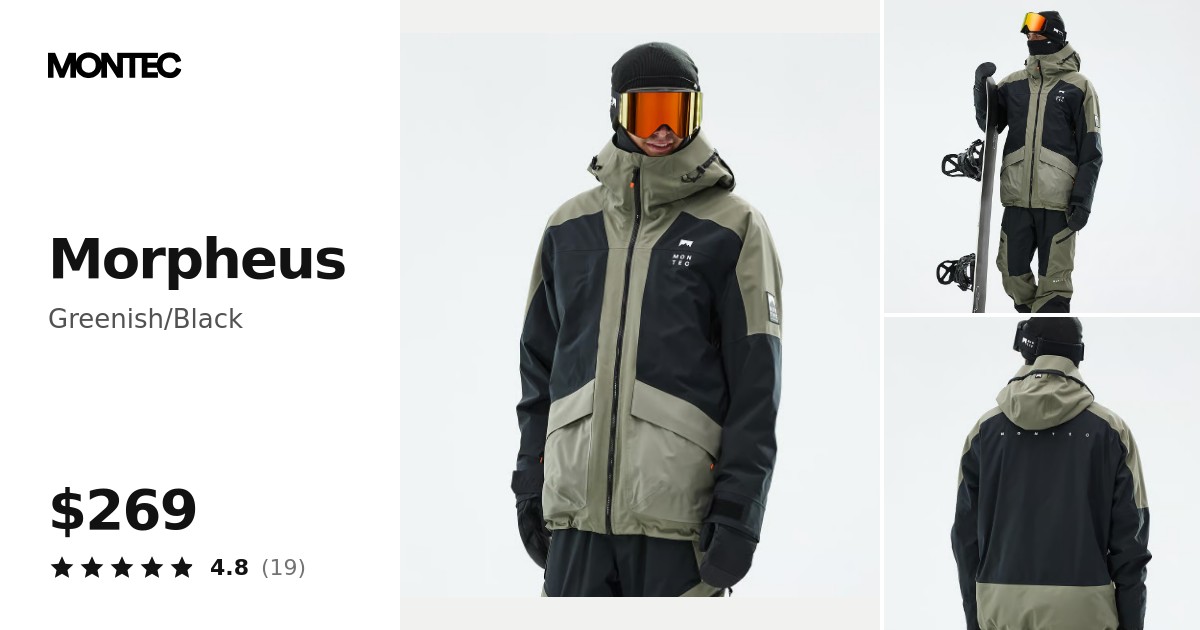 Montec Morpheus Snowboard Jacket Men Greenish/Black | Montecwear.com