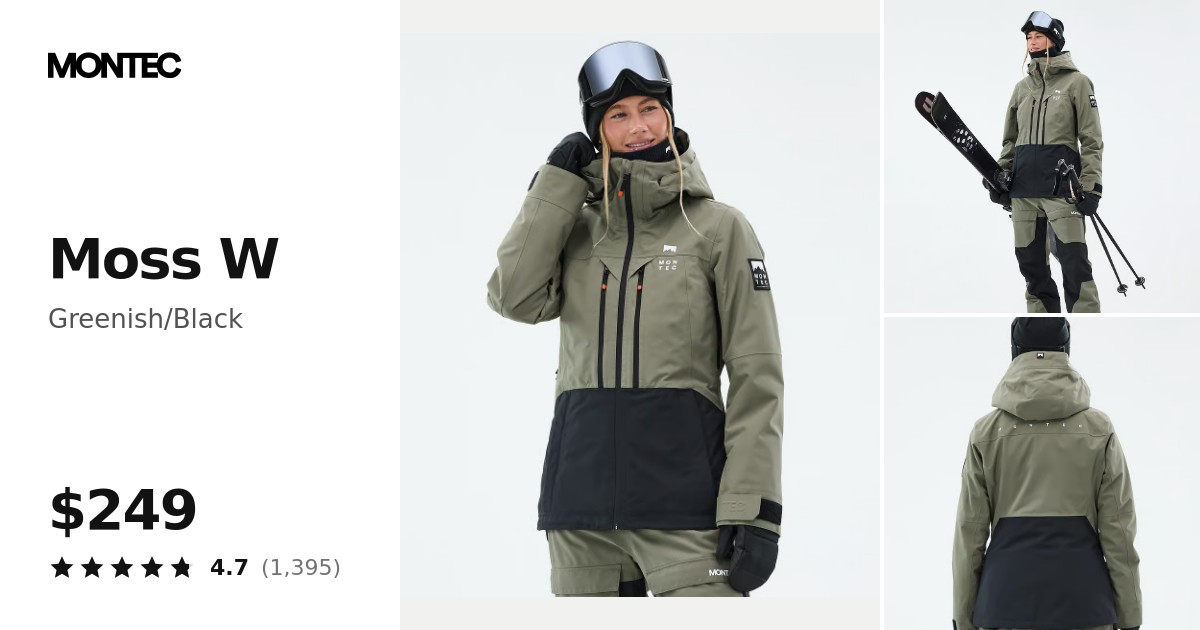 Montec Moss W Ski Jacket Women Greenish/Black | Montecwear.com