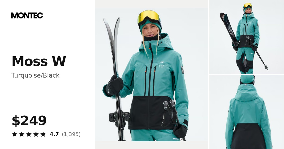 Montec Moss W Ski Jacket Women Turquoise/Black | Montecwear.com