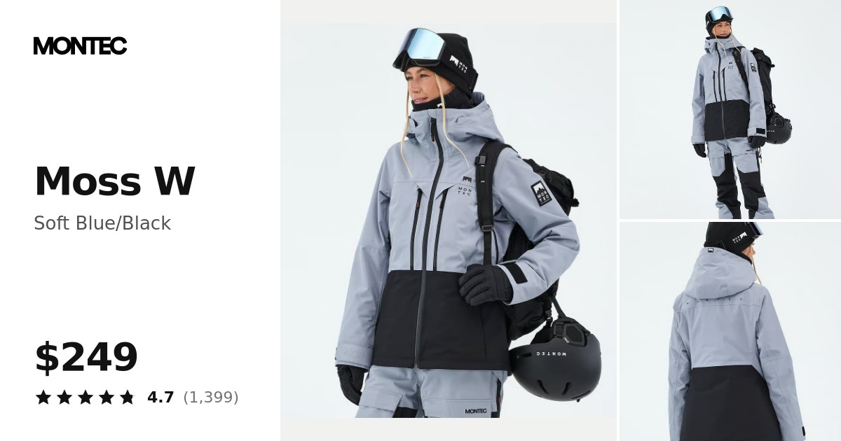 Montec Moss W Snowboard Jacket Women Soft Blue/Black | Montecwear.com