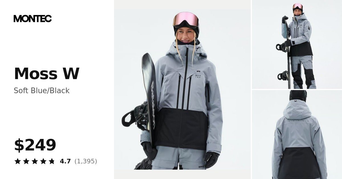 Montec Moss W Snowboard Jacket Women Soft Blue/Black | Montecwear.com