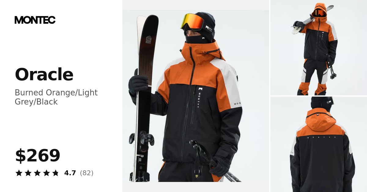 Montec Oracle Ski Jacket Men Burned Orange/Light Grey/Black