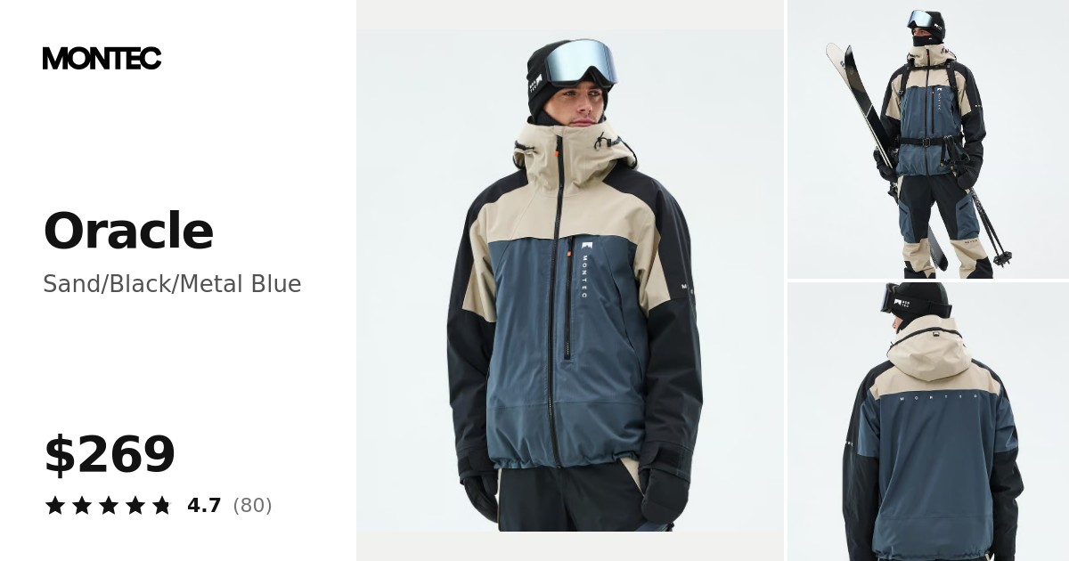 Montec Oracle Ski Jacket Men Sand/Black/Metal Blue | Montecwear.com