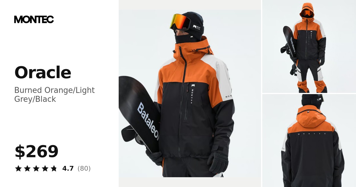 Montec Oracle Snowboard Jacket Men Burned Orange/Light Grey/Black