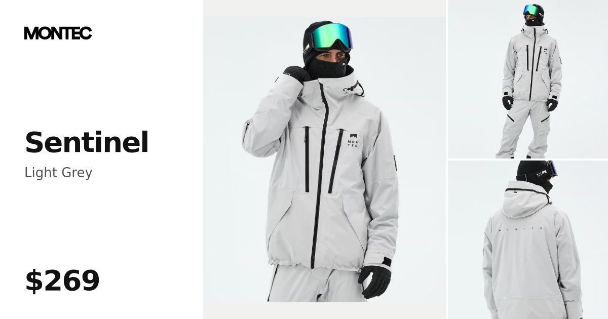 Montec Sentinel Ski Jacket Men Light Grey | Montecwear.com