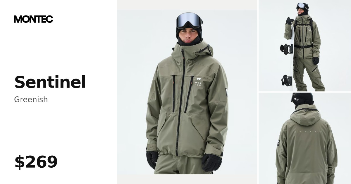 Montec Sentinel Snowboard Jacket Men Greenish | Montecwear.com